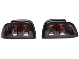 Raxiom 96-98 Ford Mustang Icon LED Tail Lights- Black Housing (Smoked Lens) Raxiom Tail Lights  AXOPROS