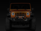 Raxiom 97-18 Jeep Wrangler TJ/JK Axial Halo Headlights w/ DRL Amber Signals- Blk Hsng (Clear Lens) Raxiom Headlights  AXOPROS