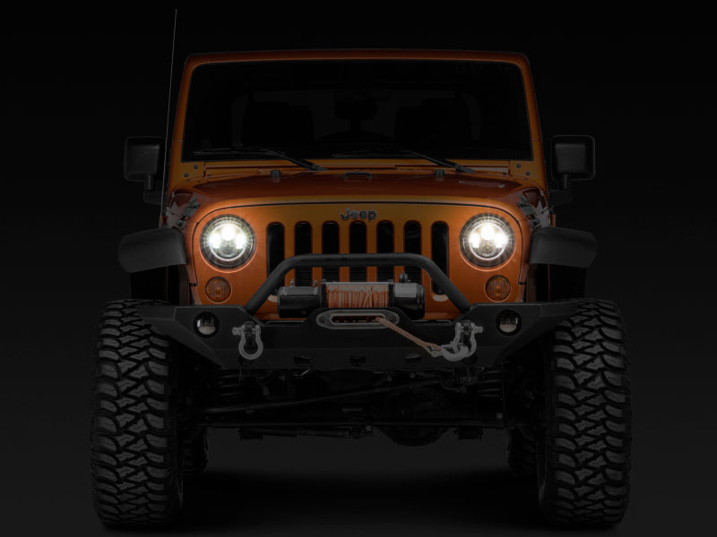 Raxiom 97-18 Jeep Wrangler TJ/JK Axial Halo Headlights w/ DRL Amber Signals- Blk Hsng (Clear Lens) Raxiom Headlights  AXOPROS