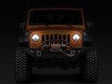 Raxiom 97-18 Jeep Wrangler TJ/JK Axial Halo Headlights w/ DRL Amber Signals- Blk Hsng (Clear Lens) Raxiom Headlights  AXOPROS