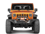 Raxiom 97-18 Jeep Wrangler TJ/JK Axial Halo Headlights w/ DRL Amber Signals- Blk Hsng (Clear Lens) Raxiom Headlights  AXOPROS