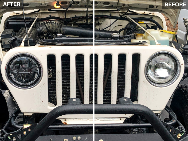 Raxiom 97-18 Jeep Wrangler TJ/JK Axial Series LED Headlights- Black Housing (Clear Lens) Raxiom Headlights  AXOPROS