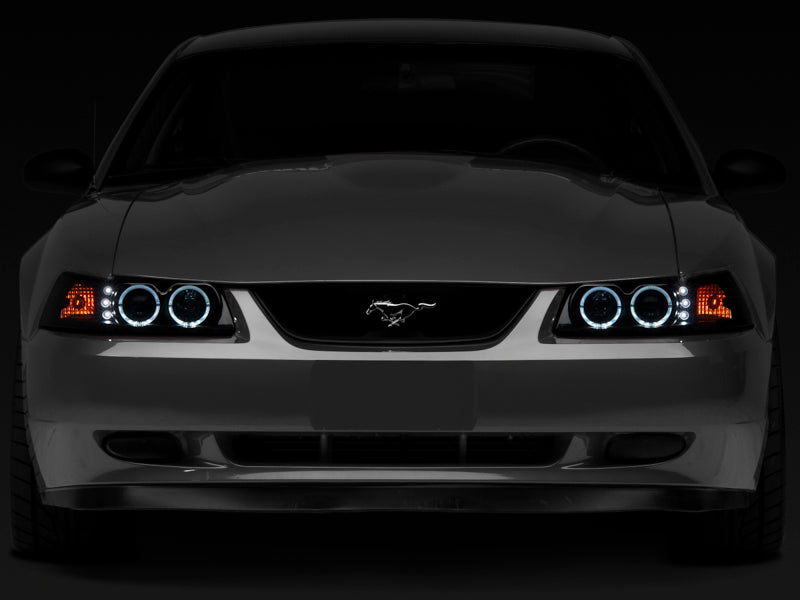Raxiom 99-04 Ford Mustang Dual LED Halo Projector Headlights- Black Housing (Smoked Lens) Raxiom Headlights  AXOPROS