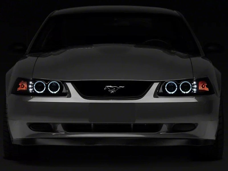 Raxiom 99-04 Ford Mustang Dual LED Halo Projector Headlights- Black Housing (Smoked Lens) Raxiom Headlights  AXOPROS