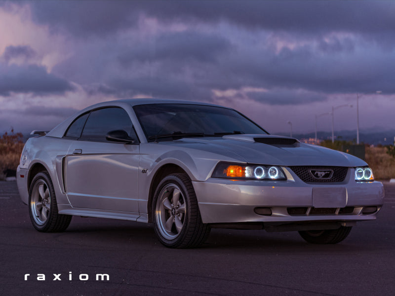 Raxiom 99-04 Ford Mustang Dual LED Halo Projector Headlights- Black Housing (Smoked Lens) Raxiom Headlights  AXOPROS