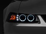 Raxiom 99-04 Ford Mustang Dual LED Halo Projector Headlights- Black Housing (Smoked Lens) Raxiom Headlights  AXOPROS
