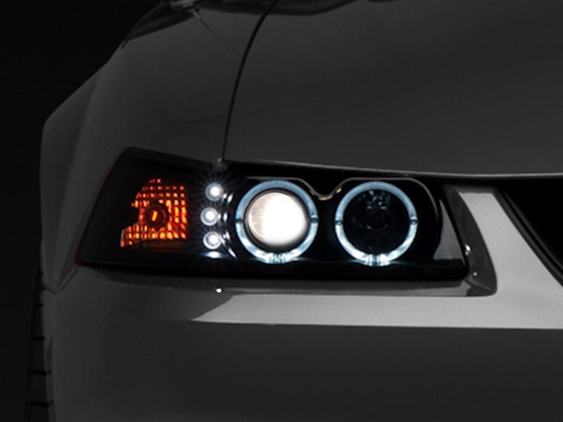 Raxiom 99-04 Ford Mustang Dual LED Halo Projector Headlights- Black Housing (Smoked Lens) Raxiom Headlights  AXOPROS