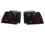 Raxiom 99-04 Ford Mustang Excluding 99-01 Cobra Icon LED Tail Lights- Black Housing (Smoked Lens) Raxiom Tail Lights  AXOPROS