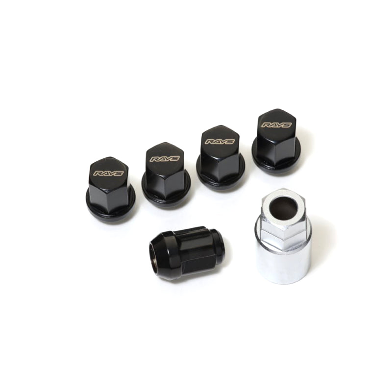 Rays 19 Hex Lock & Lug Nut Set M14 x 1.5 - Black Rays Lug Nuts  AXOPROS