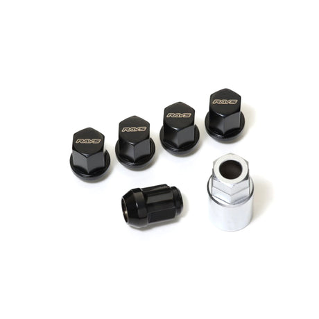 Rays 19 Hex Lock & Lug Nut Set M14 x 1.5 - Black Rays Lug Nuts  AXOPROS