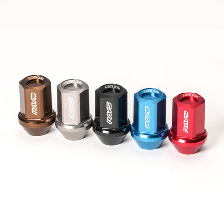 Rays M12x1.25 5 holes 16pcs nut, 4pcs Lock nut, 1 adapter & 1 lock nut key - Chrome Rays Lug Nuts  AXOPROS