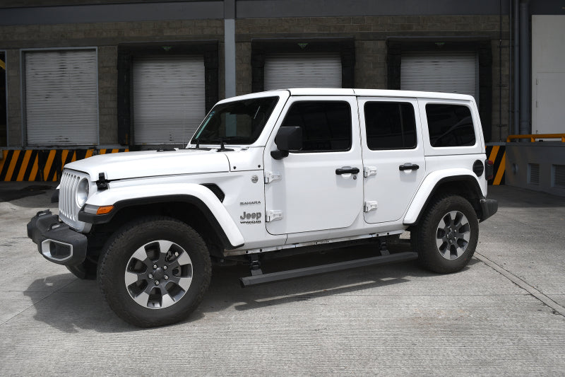 RealTruck 18-24 Jeep Wrangler 4dr VoltStep Electric Running Board Kit (Drilling Req.) - Tex. Blk Go Rhino Running Boards  AXOPROS