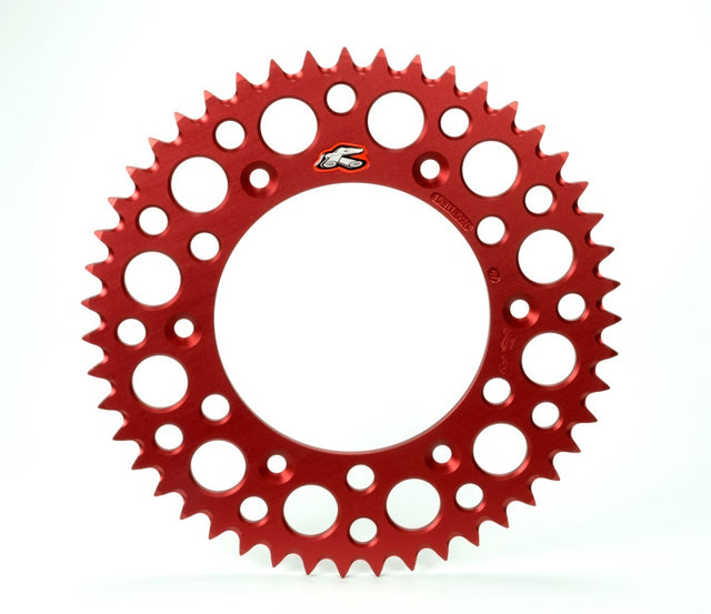 Renthal 96-17 Honda CRF 230F/ CR250R/ CRF450R Rear Grooved Sprocket - Red 520-50P Teeth Renthal Sprockets  AXOPROS