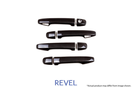 Revel GT Dry Carbon Door Handle Covers (FL/FR/RL/RR) 15-18 Subaru WRX/STI - 8 Pieces Revel Carbon Accessories  AXOPROS