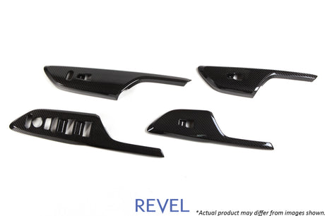 Revel GT Dry Carbon Window Switch Panels (FL/FR/RL/RR) 16-18 Honda Civic - 4 Pieces Revel Carbon Accessories  AXOPROS