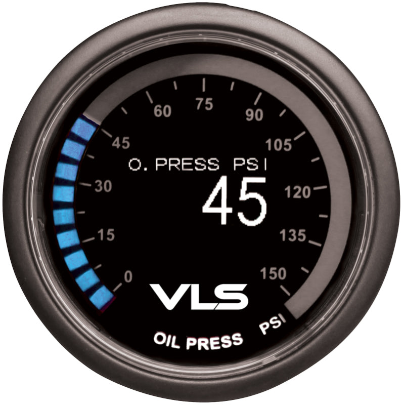 Revel VLS 52mm 0-150PSI Digital OLED Oil Pressure Gauge Revel Gauges  AXOPROS