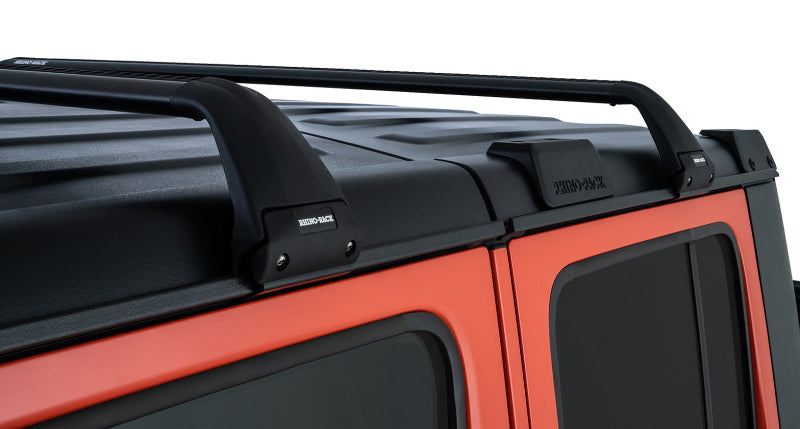 Rhino-Rack 07-22 Jeep Wrangler JK/JL 4 Door Hard Top Vortex SG 2 Bar Roof Rack - Black Rhino-Rack Roof Rack  AXOPROS