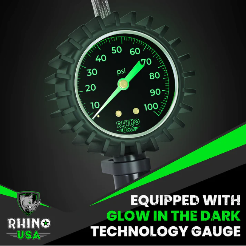 Rhino USA 100 Psi Analog Tire Inflator Gauge Rhino USA Gauges  AXOPROS