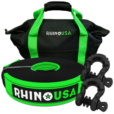 Rhino USA 20Ft Tow Strap/Shackles Combo Rhino USA Shackle Kits  AXOPROS