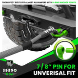 Rhino USA 3/4In D-Ring Shackle Set, Pack Of 2 (Black) Rhino USA Shackle Kits  AXOPROS