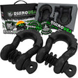 Rhino USA 3/4In D-Ring Shackle Set, Pack Of 2 (Black) Rhino USA Shackle Kits  AXOPROS