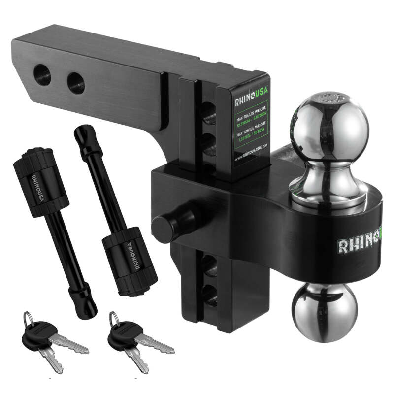 Rhino USA 6In Heavy Duty Drop Hitch - 2In (Black) Rhino USA Hitch Racks  AXOPROS