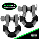 Rhino USA 8T Super Shackle 2-Pack (Gray) Rhino USA Shackle Kits  AXOPROS