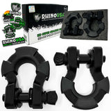 Rhino USA 8T Super Shackle 2-Pack (Matte Black) Rhino USA Shackle Kits  AXOPROS