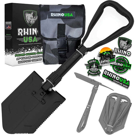 Rhino USA Folding Recovery Shovel W/Pick Rhino USA Camping Equipment  AXOPROS