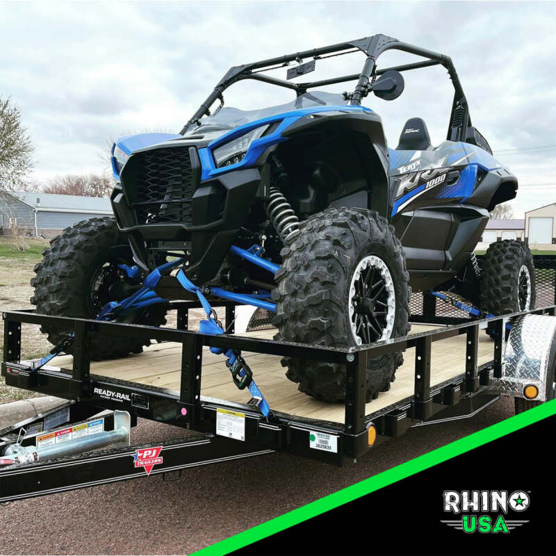 Rhino USA Heavy Duty Ratchet Tie-Down 4-Pack Black 1.6In X 15Ft Rhino USA Cargo Tie-Downs  AXOPROS