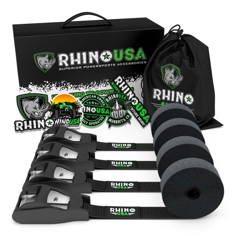 Rhino USA Lashing Straps 1In X 12Ft - Set Of 4 Rhino USA Tow Straps  AXOPROS