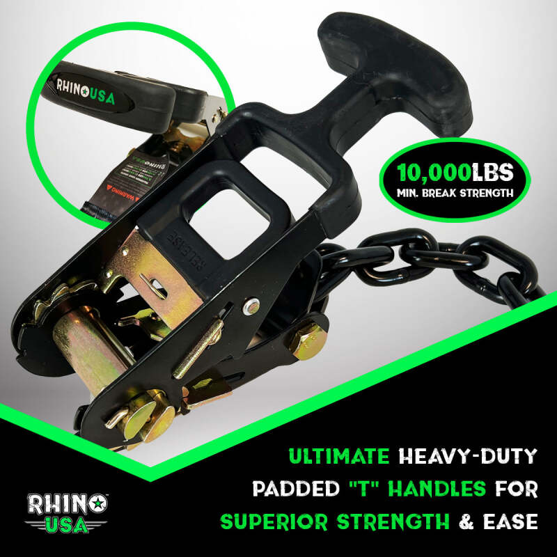 Rhino USA Lasso Straps; Basket Straps - Black Rhino USA Tow Straps  AXOPROS
