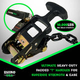 Rhino USA Lasso Straps; Basket Straps - Black Rhino USA Tow Straps  AXOPROS
