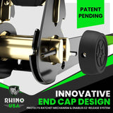 Rhino USA Medium Duty Ratchet Strap Tie-Down 4-Pack (Black) Rhino USA Cargo Tie-Downs  AXOPROS