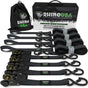 Rhino USA Medium Duty Ratchet Strap Tie-Down 4-Pack (Black) Rhino USA Cargo Tie-Downs  AXOPROS
