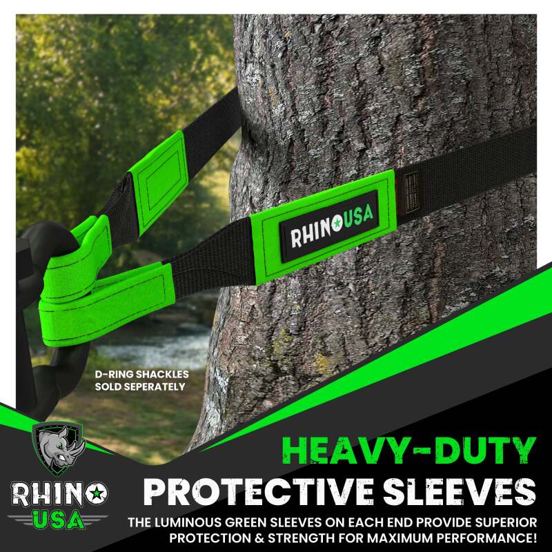 Rhino USA Recovery Tow Strap 3Inx30Ft (Black) Rhino USA Tow Straps  AXOPROS