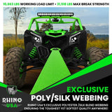 Rhino USA Recovery Tow Strap 3Inx30Ft (Green) Rhino USA Tow Straps  AXOPROS