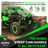 Rhino USA Recovery Tow Strap 3Inx30Ft (Green) Rhino USA Tow Straps  AXOPROS