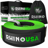 Rhino USA Recovery Tow Strap 3Inx30Ft (Green) Rhino USA Tow Straps  AXOPROS