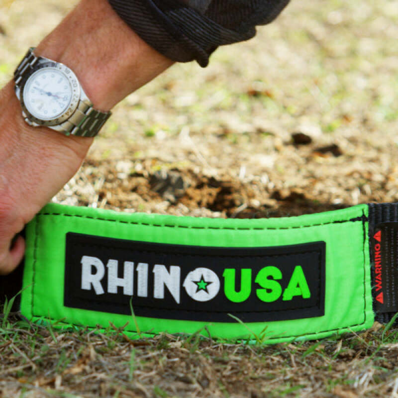 Rhino USA Recovery Tow Strap 4Inx30Ft (Green) Rhino USA Tow Straps  AXOPROS