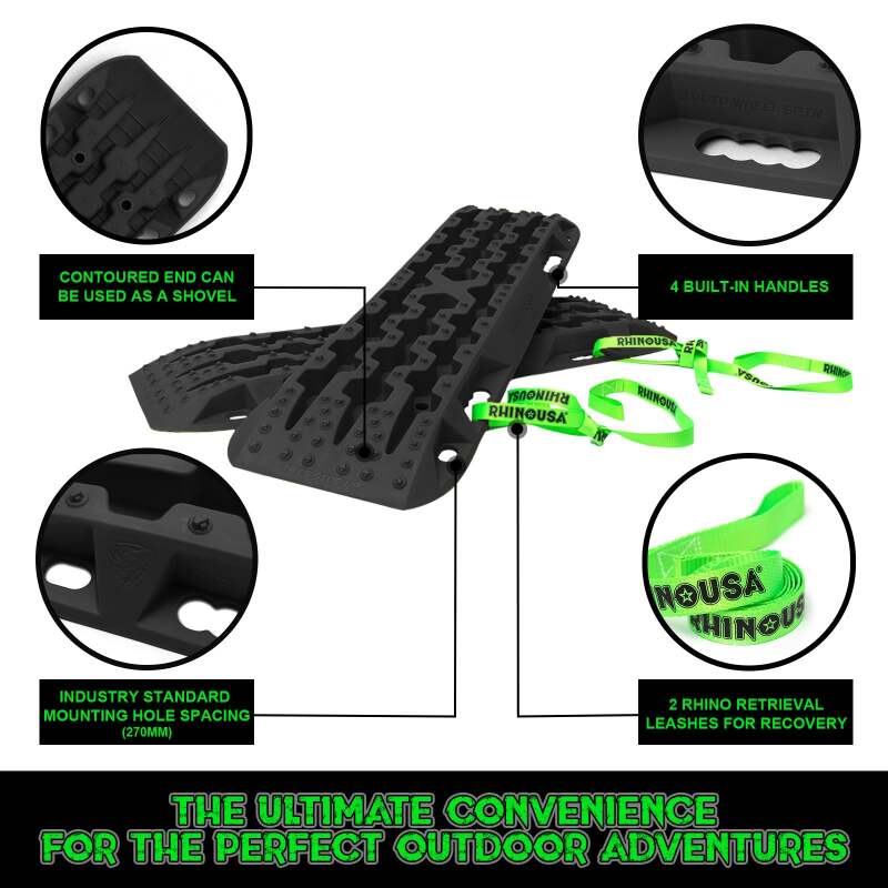 Rhino USA Recovery Traction Boards - Black (Pair) Rhino USA Recovery Boards  AXOPROS