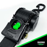 Rhino USA Retractable Ratchet Straps (2Pk 2Inx10Ft) Gray Rhino USA Tow Straps  AXOPROS