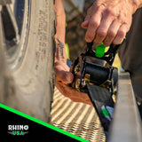 Rhino USA Retractable Ratchet Straps (2Pk 2Inx10Ft) Gray Rhino USA Tow Straps  AXOPROS