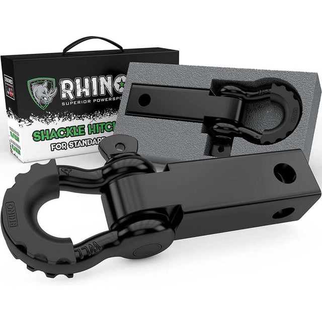 Rhino USA Shackle Hitch Receiver W/ D-Ring (Black) Rhino USA Shackle Kits  AXOPROS