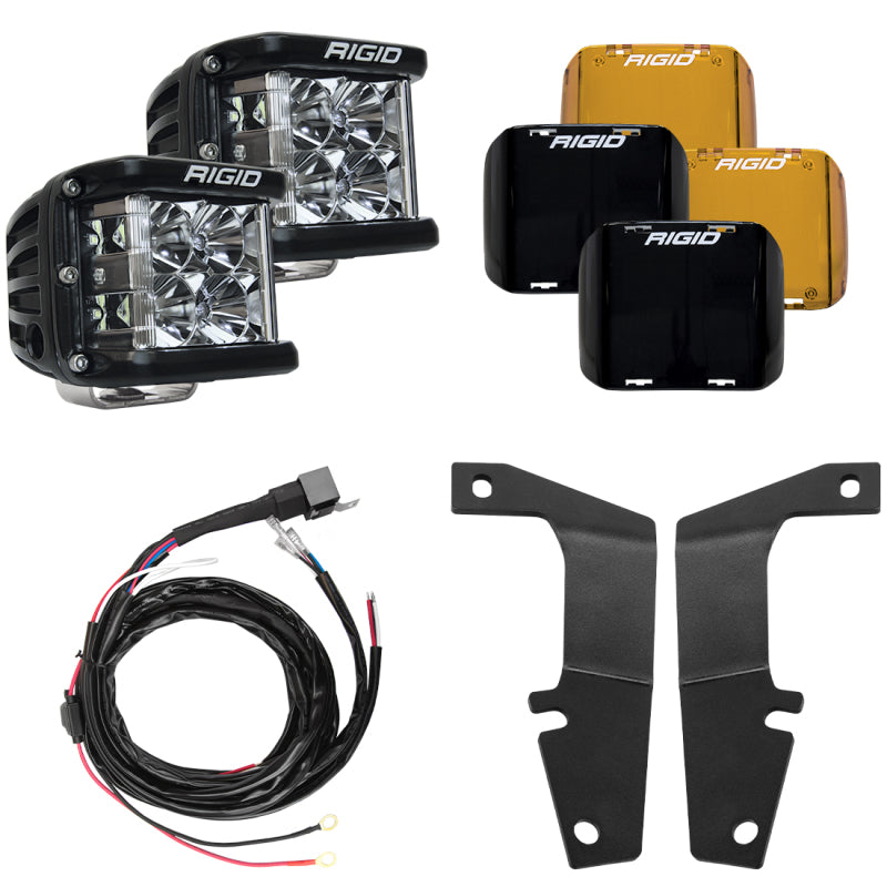 Rigid Industries 10-20 Toyota 4Runner A-Pillar Light Kit w/D-SS Flood Rigid Industries Light Bars & Cubes  AXOPROS