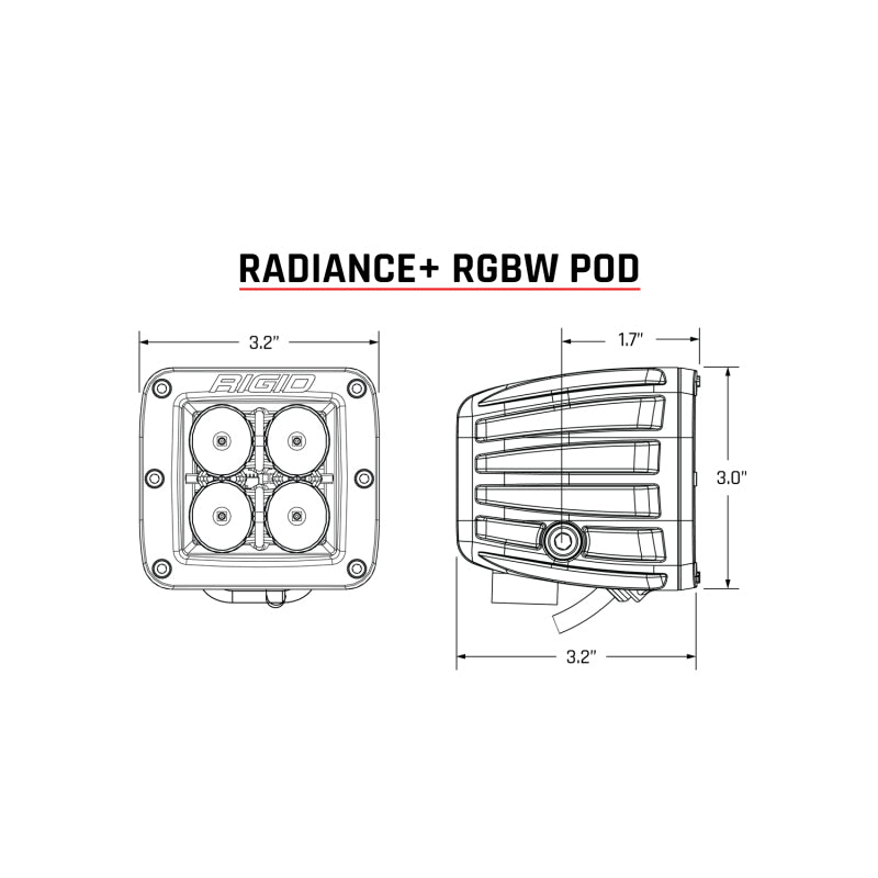 Rigid Industries Radiance+ Pod RGBW - Pair Rigid Industries Light Bars & Cubes  AXOPROS