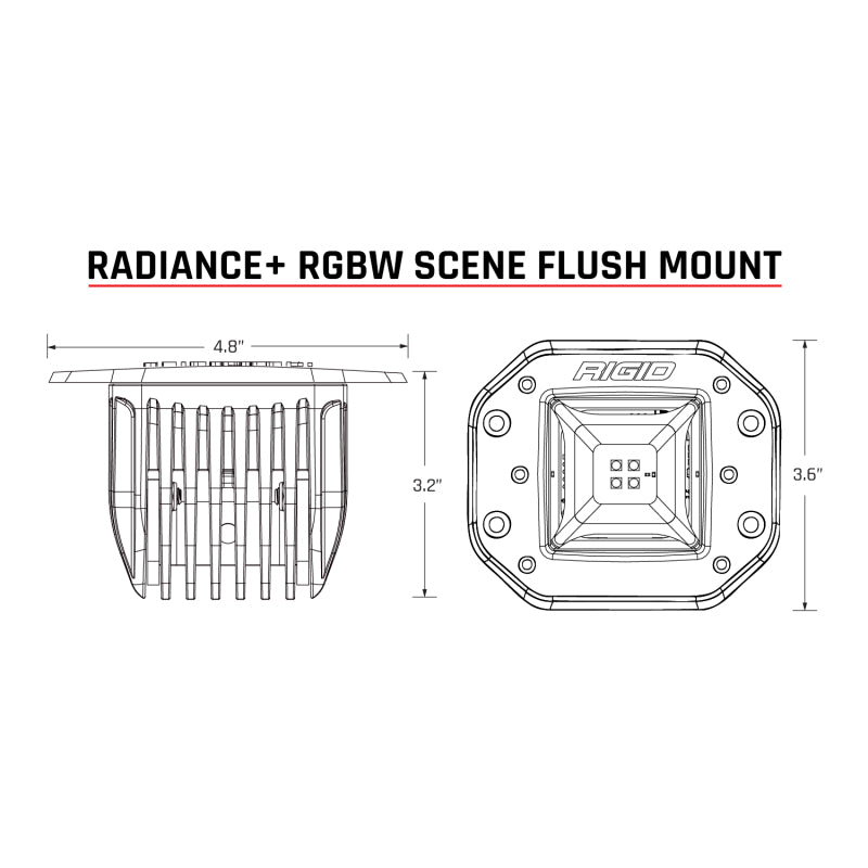Rigid Industries Radiance+ Scene RGBW Flush Mount - Pair Rigid Industries Light Bars & Cubes  AXOPROS