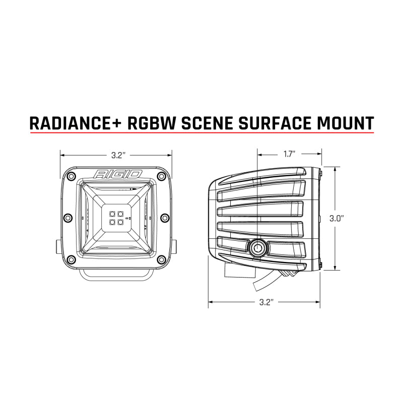 Rigid Industries Radiance+ Scene RGBW Surface Mount - Pair Rigid Industries Light Bars & Cubes  AXOPROS