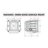 Rigid Industries Radiance+ Scene RGBW Surface Mount - Pair Rigid Industries Light Bars & Cubes  AXOPROS