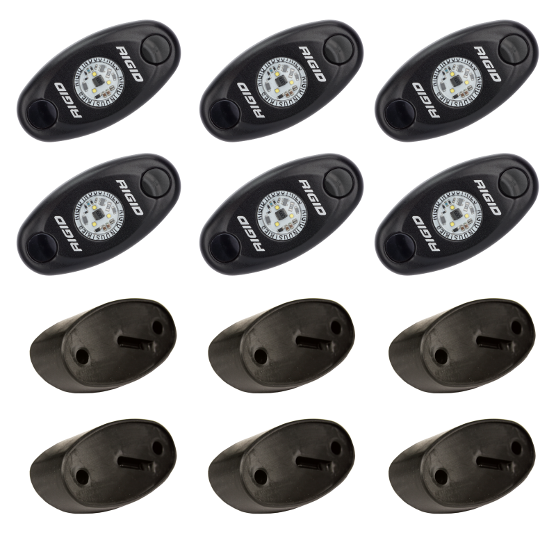 Rigid Industries Rock Light Kit- Cool White (6 lights) Rigid Industries Sidemarkers & Indicators  AXOPROS